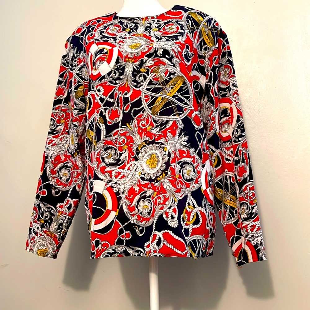 Vintage Breckenridge size 12 nautical themed blouse 24-136